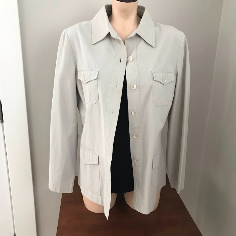 New York & Co Shirt Jacket Women's Beige Like New Size M